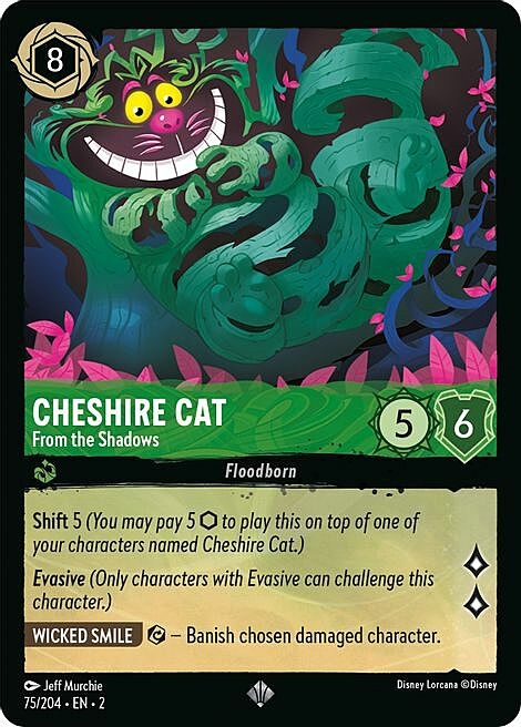 Cheshire Cat - From the Shadows (Super Rare) - Rise of the Floodborn 75/204 - Disney Locarcana